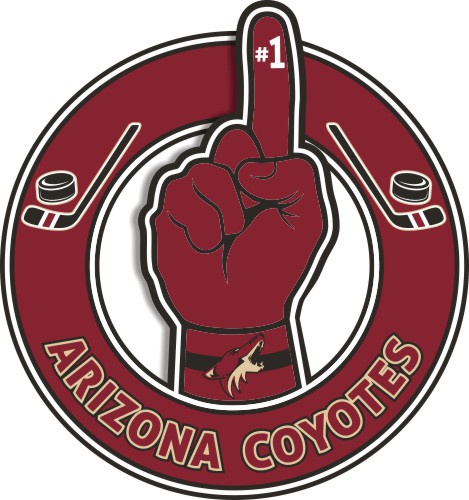 Number One Hand Arizona Coyotes logo iron on paper